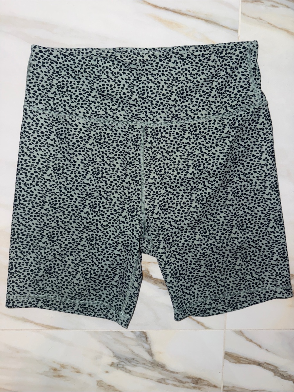 Women’s Sage Green Printed biker Shorts